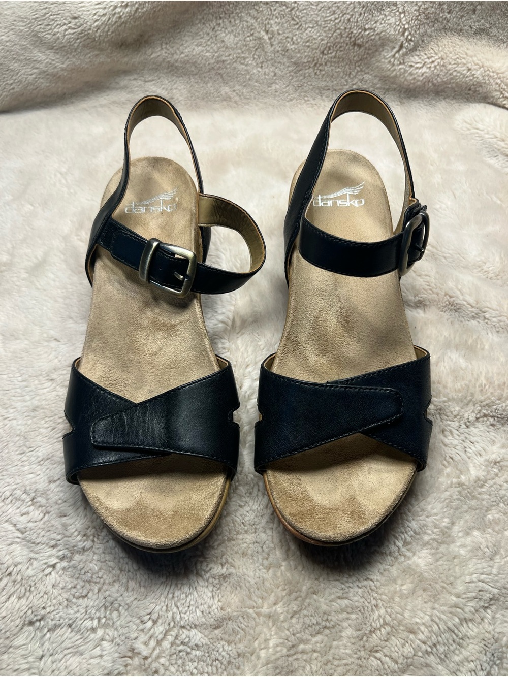 Dansko women's Laurie sandals black leather size 39 or US 9